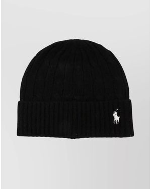 Polo Ralph Lauren Wool And Cashmere Knit Beanie Hat - Black