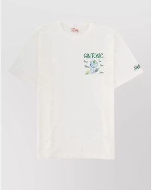 MC2 Saint Barth Crew Neck T Shirt Graphic Embroidery - White