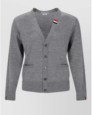 Thom Browne Virgin Wool Cardigan - Gray
