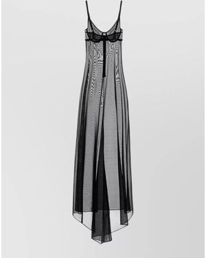 Balenciaga Stretch Tulle Midi Dress - White