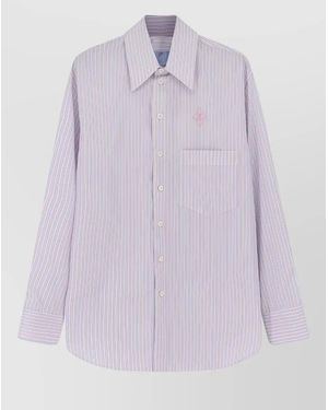 The Seafarer Striped Cotton Shirt - Purple