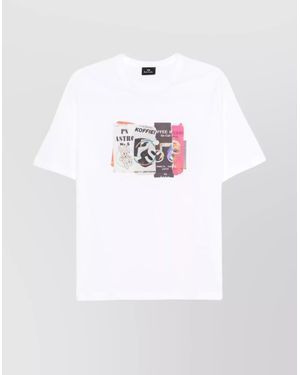 Paul Smith Cotton Crew Neck T-Shirt With Graphic Print - White