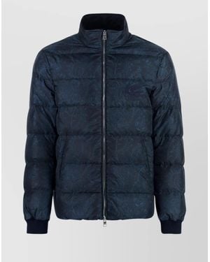 Etro Paisley-Print Down Puffer Jacket - Blue