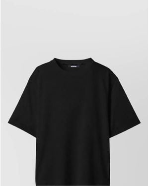 Jacquemus Ribbed Crew-Neck Short-Sleeve T-Shirt - Black