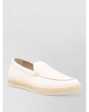 Woolrich Double U Leather Slip On Sneakers - Natural