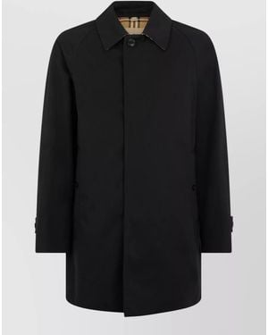 Burberry Short Trench Coat Regular Fit Silhouette - Black