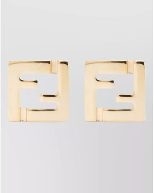 Fendi Metal Stud Earrings - Natural