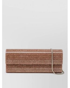Jimmy Choo Sweetie Clutch Bag Chain Strap Glitter - Brown