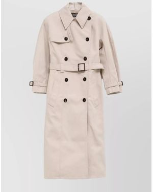 Jacquemus Double-Breasted Belted Trench Coat - Natural
