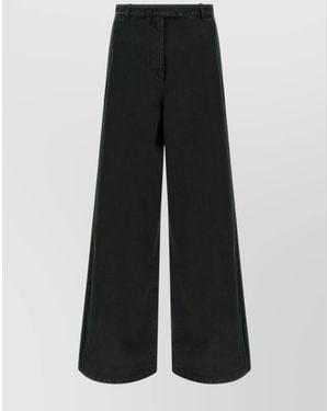 Dries Van Noten Denim Wide-Leg Trousers - Black