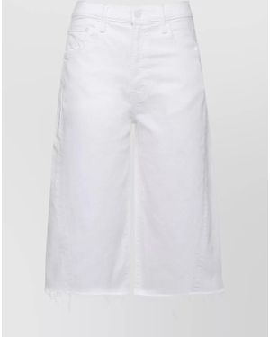 Mother Straight Bermuda Shorts Belt Loops Five Pockets - White