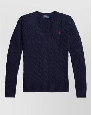 Polo Ralph Lauren Kimberly Knit Long Sleeve Cable Pullover - Blue