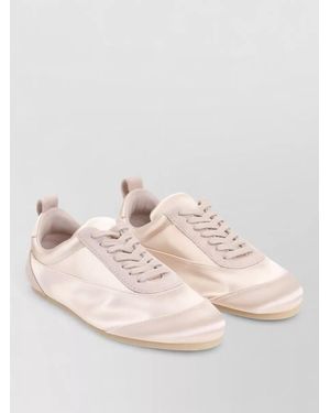 Jil Sander Satin And Suede Low-Top Trainers - Pink