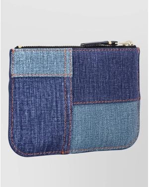 Comme des Garçons Leather Zip Pouch - Blue