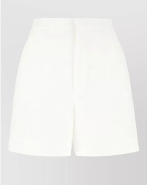 Tagliatore Stretch Wool High Waisted Tailored Shorts - White
