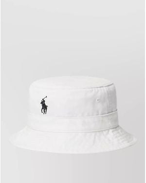 Ralph Lauren Woven Cap Hat Featuring Eyelet Vents - White
