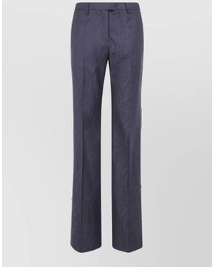 Etro Wool Straight-Leg Pants - Blue