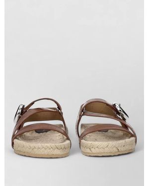 Stella McCartney Leather Platform Espadrille Sandals - Brown