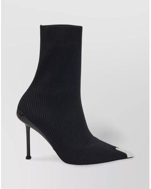 McQueen Stretch Knit Ankle Boots - Black