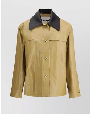 Jil Sander Waxed Linen Fitted Jacket - Natural
