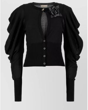 Blumarine Virgin Wool Cardigan - Black