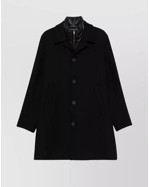 Herno Single-Breasted Padded Coat - Black