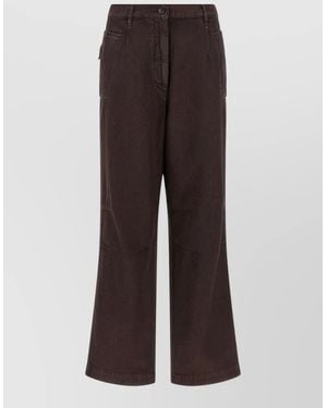 Dries Van Noten Denim Wide-Leg Jeans - Brown