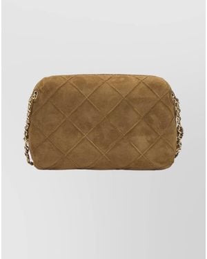 Tory Burch Fleming Suede Crossbody Bag - Natural