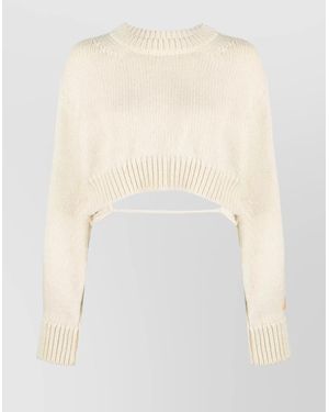 Heron Preston Cropped Open-Back Wool Jumper - White