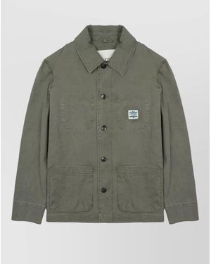 Closed Long Coat Patch Pockets Detail - Green