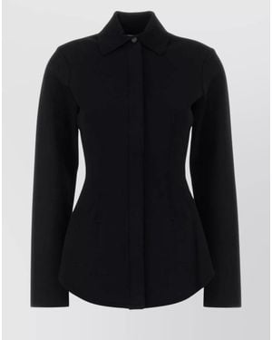 Sportmax Viscose Blend Fitted Long-Sleeve Shirt - Black