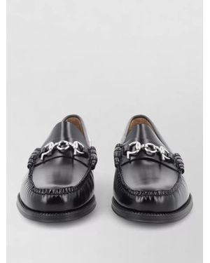 G.H. Bass & Co. Monk Strap Shoes Round Toe Metal Detail - Black