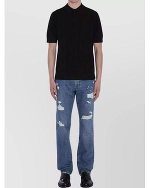 Dolce & Gabbana Jacquard Logo Polo Shirt - Blue