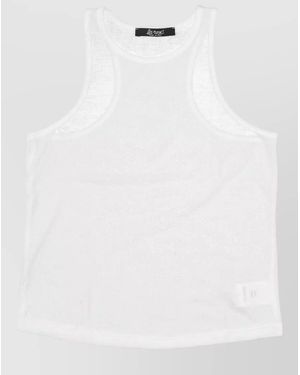 LA ROSE Jersey Cotton Cropped Tank Racerback Top - White