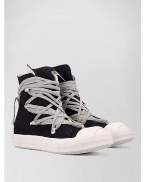 Rick Owens Lace Up High Top Boots Contrast Sole - Multicolour