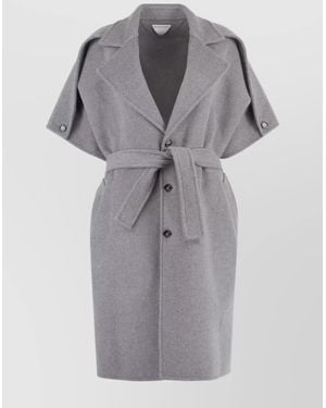 Bottega Veneta Belted Wool And Cashmere Coat - Gray