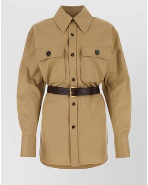 Saint Laurent Cotton Saharienne Shirt - Natural
