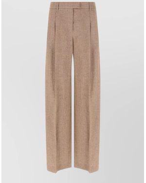 Brunello Cucinelli Linen Wide-Leg Trousers - Natural