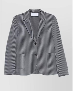 Harris Wharf London Striped Blazer - Grey
