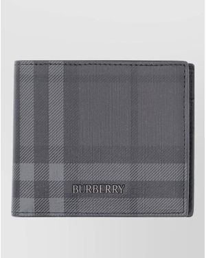 Burberry Foldable Wallet Two Tone Textured Design - Grey