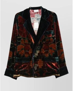 Pierre Louis Mascia Velvet Suit Blazer And Wide Leg Trousers - Black
