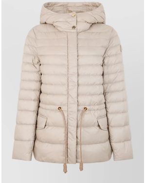 Moncler Quilted Hooded Parka Coat - Natural
