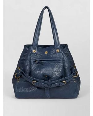 Jérôme Dreyfuss Lambskin Leather Tote Bag - Blue