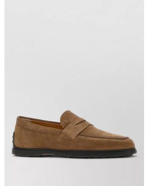 Tod's Suede Loafers Refined Shape Comfortable Fit - Brown