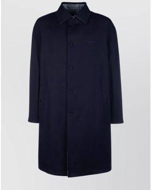 Dior Trench Coat With Notched Collar And Back Vent - Blue