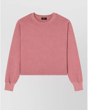 A.P.C. Organic Cotton Crewneck Sweatshirt - Pink