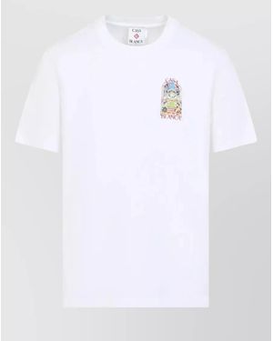 CASABLANCA Graphic Crew Neck T Shirt Short Sleeves - White
