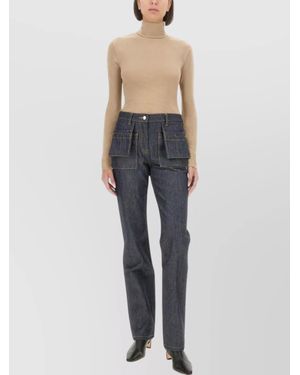 Helmut Lang Slim Fit Turtleneck Knitwear - Blue