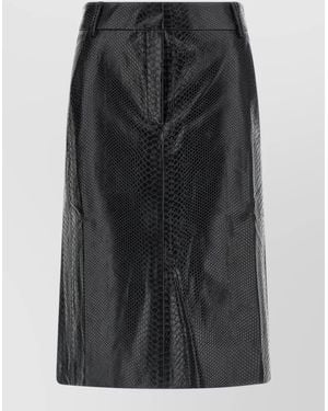 ANDAMANE Xania High Waist Snake Print Skirt - Black