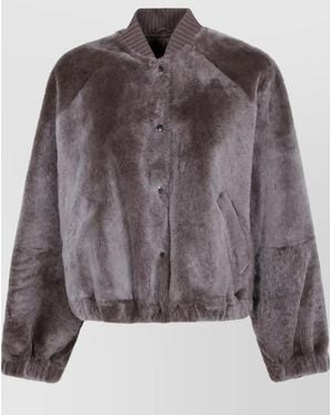 Brunello Cucinelli Faux Fur Bomber Jacket - Brown